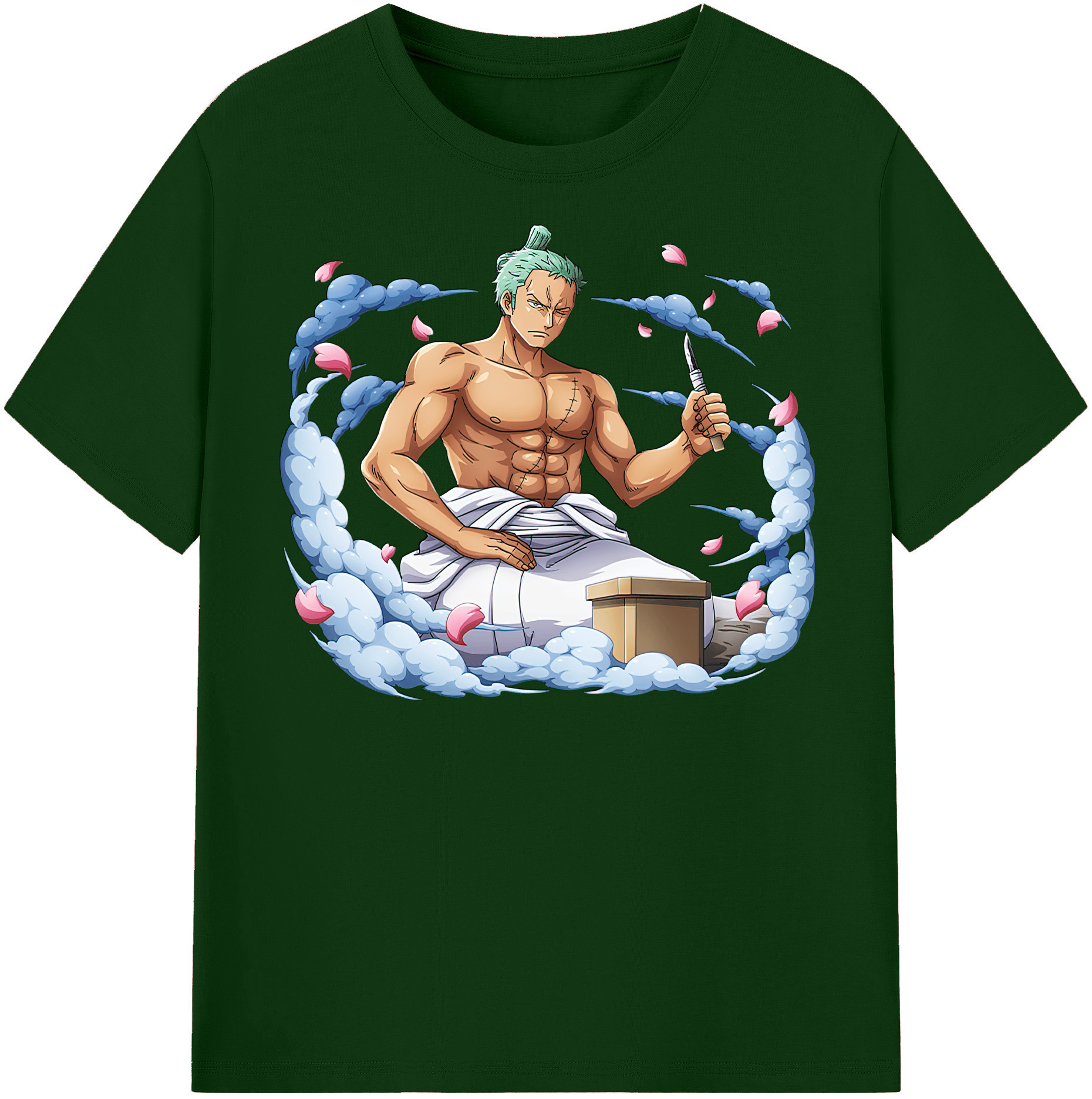 ワンピース ロロノア・ゾロ ONE PIECE Roronoa Zoro 綿100％半袖Tシャツ（フロントプリント）